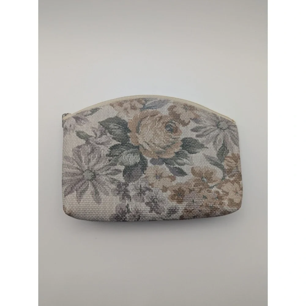Vintage Grandma Floral‎ Makeup Cosmetic Bag Vinyl Lined